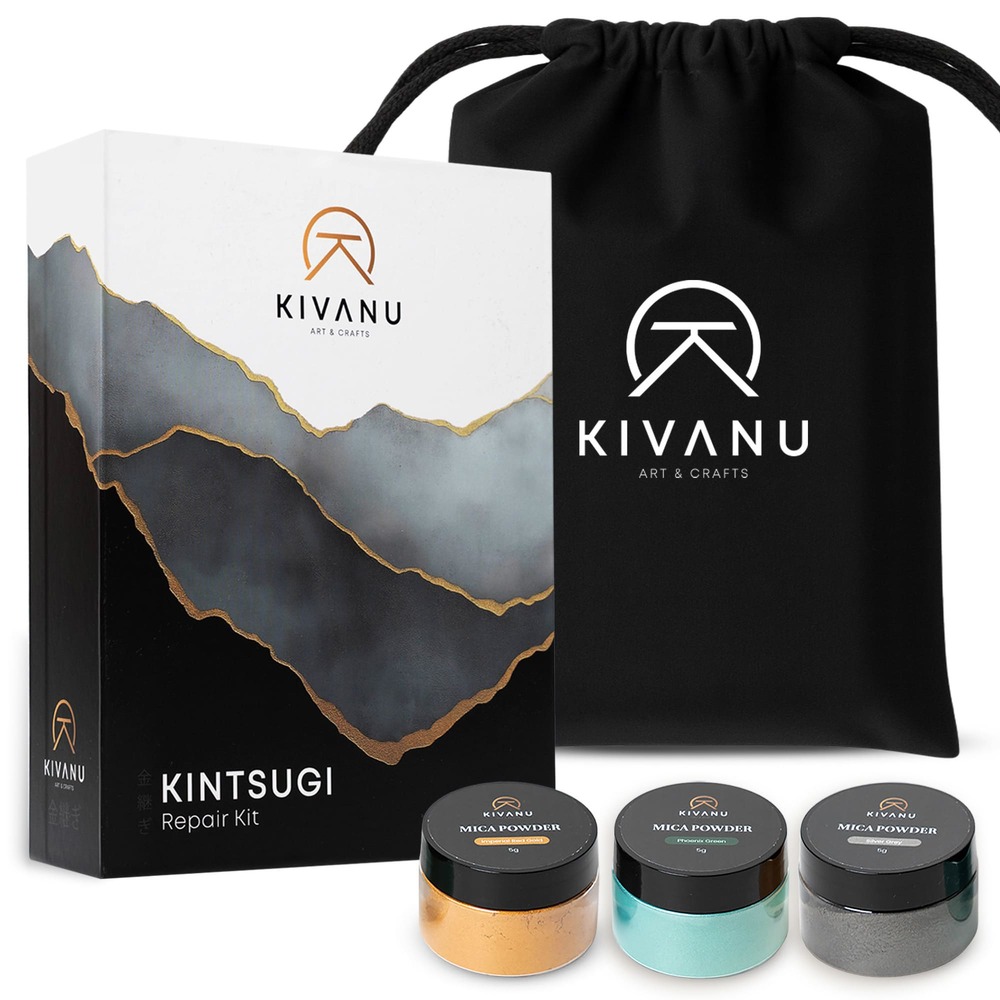 Kintsugi repair kit USA - complete Japanese gold repair gift set by Kivanu